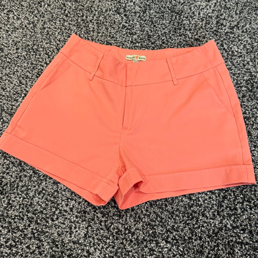 Altar'd State Coral High Waist Shorts